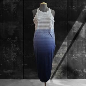 NWT Athleta Gradient Blue and White Striped Dress